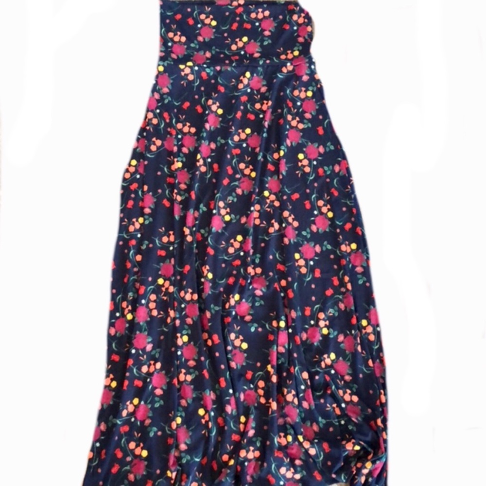 XS LuLaRoe Maxi Skirt. Blue & Floral.
